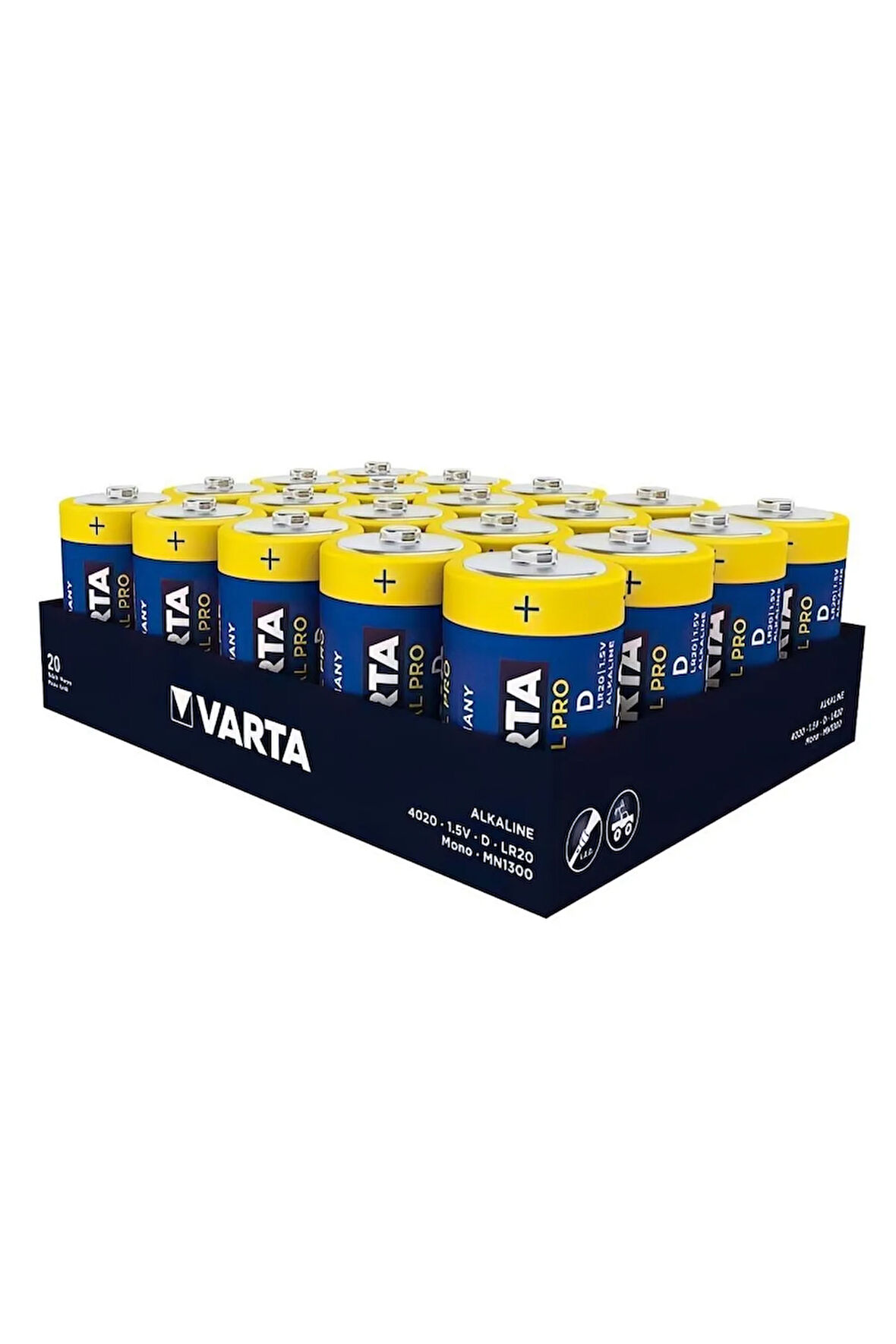 4020 Industrial D Büyük Boy Pro Alkalin Pil 20'li Paket