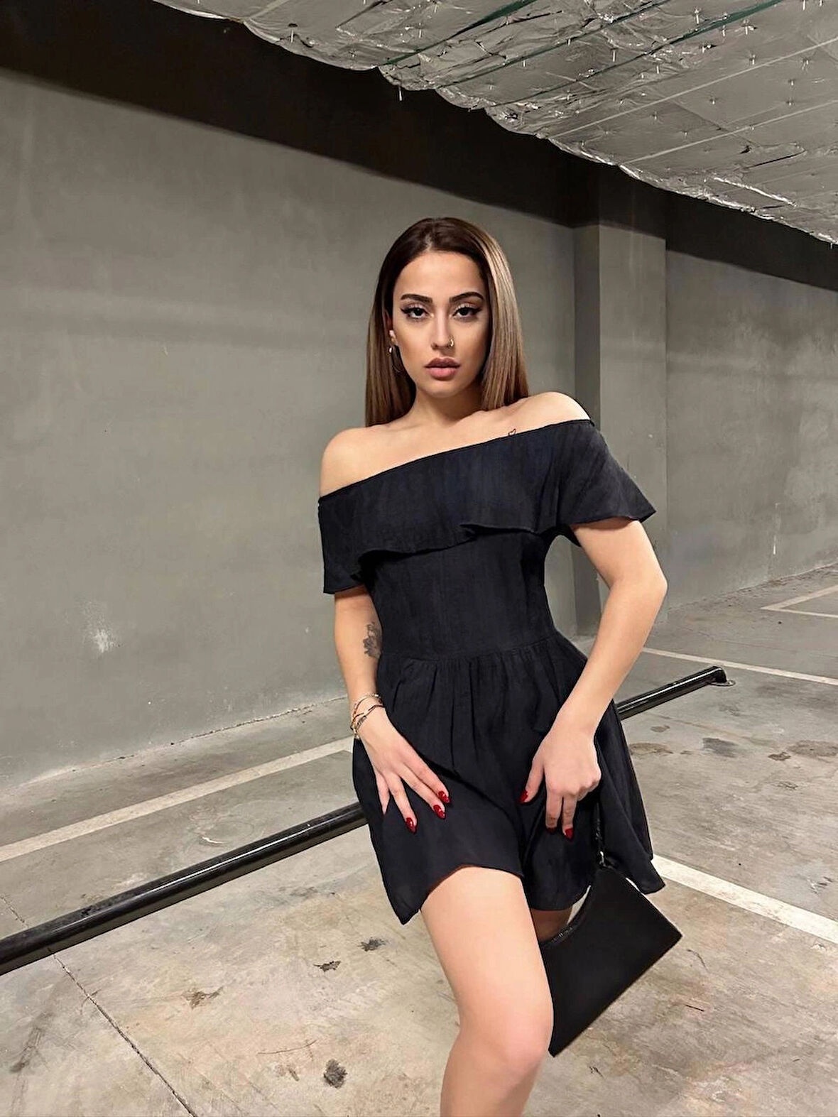 KAYIK YAKA MİNİ YAZLIK ELBİSE