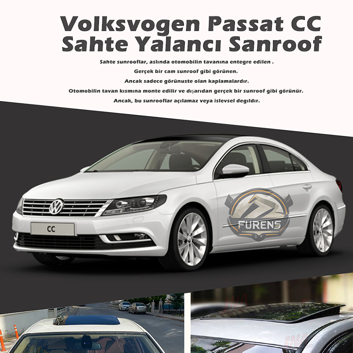 Wv Passat cc Parlak Siyah Yalancı Çakma Sahte Sunroof