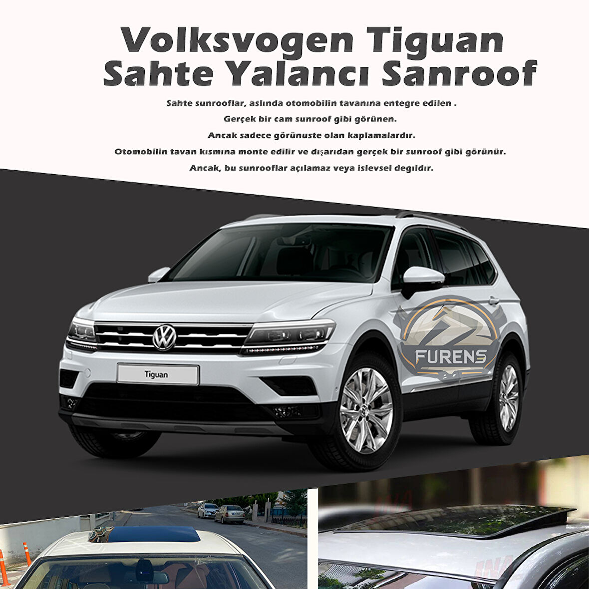 Wv Tiguan Parlak Siyah Yalancı Çakma Sahte Sunroof