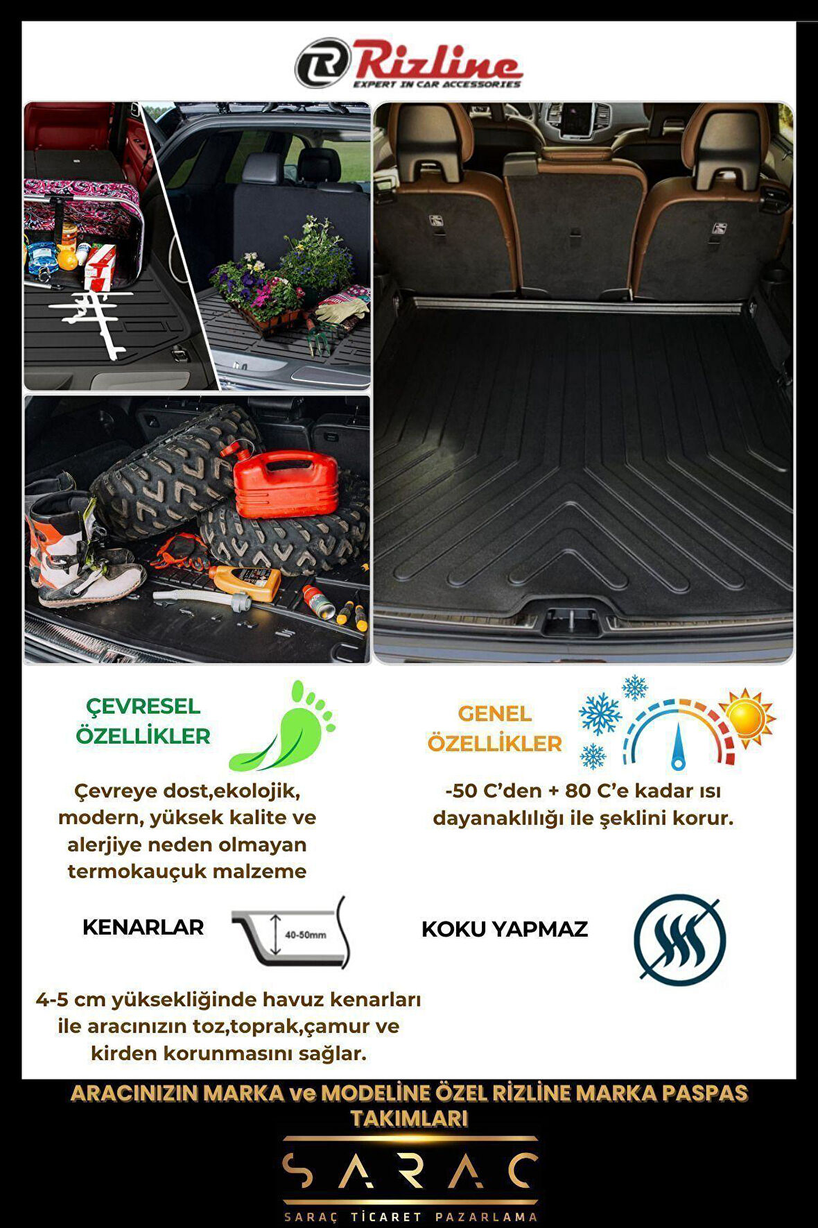 Rizline Ds 7 Crossback 2018-2022 3D Havuz Paspas | Puretech/Bluehdi & Bagaj Havuzu Seti+(Hedi̇yeli̇!)