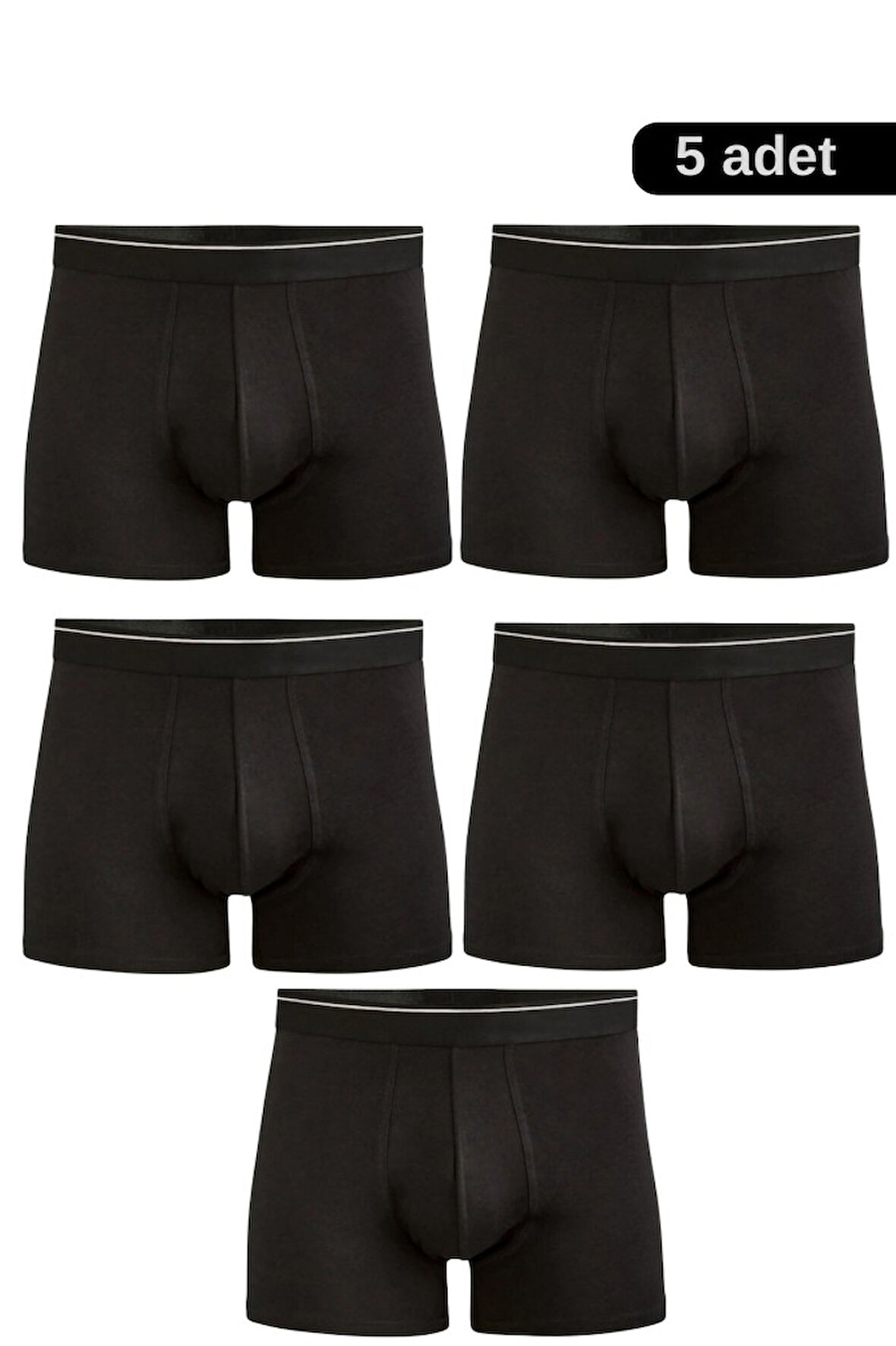 Erkek Likralı Pamuklu Boxer Özel Hijyenik Ambalajlı 5'li Paket