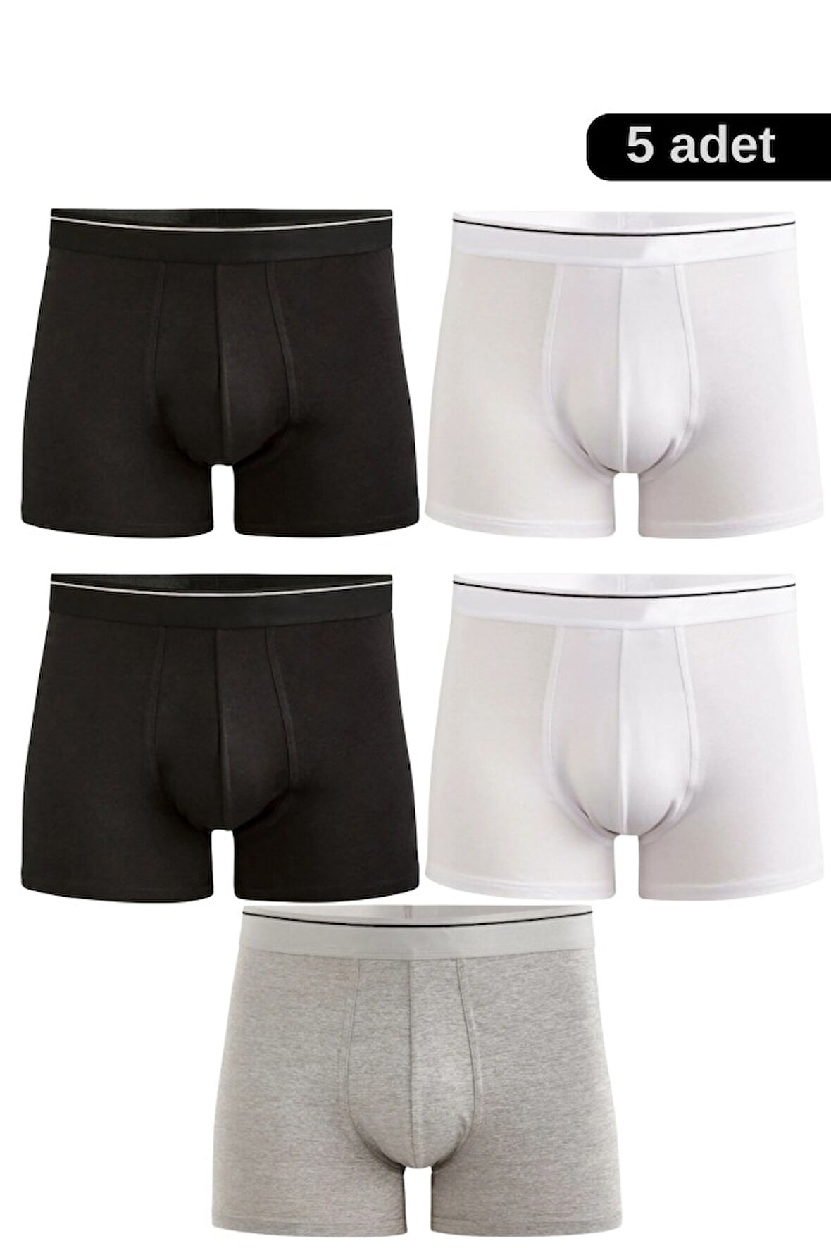 Erkek Likralı Pamuklu Boxer Özel Hijyenik Ambalajlı 5'li Paket