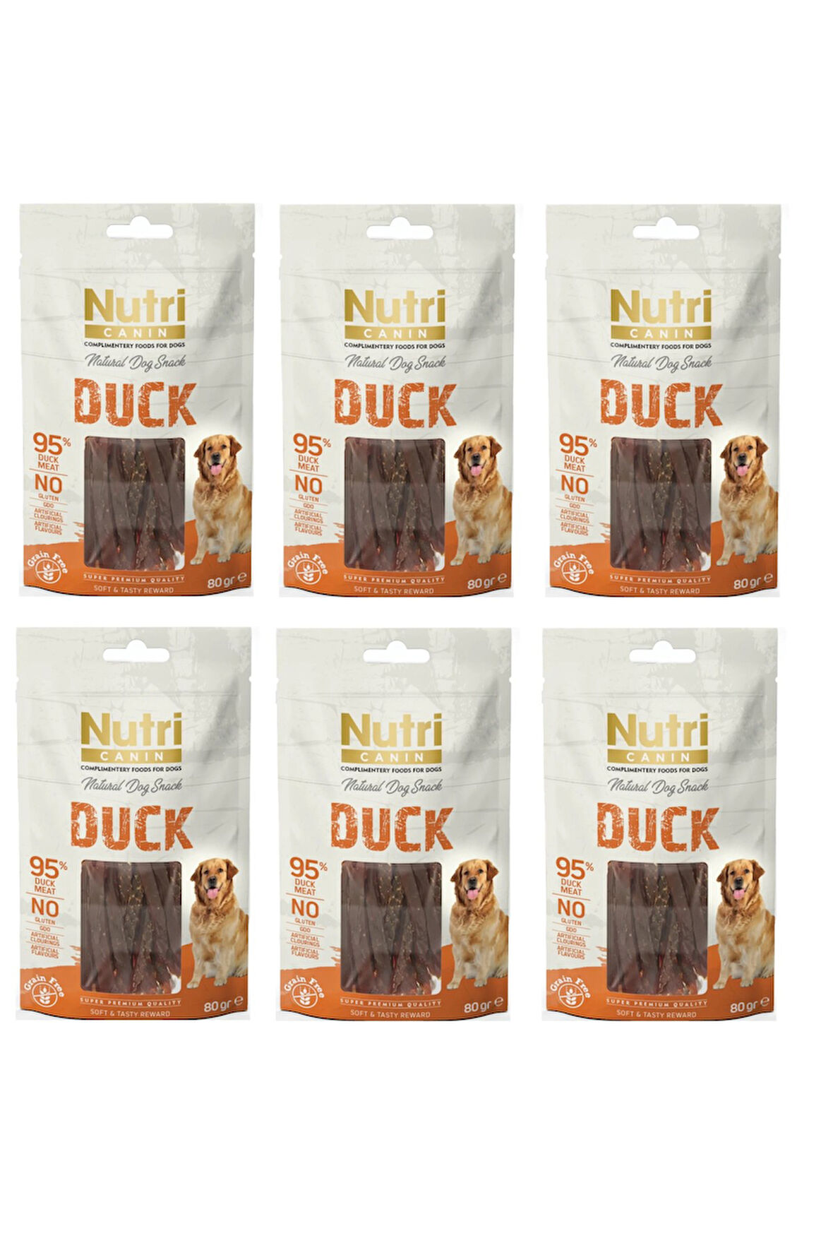 Nutri Canin Ördekli Fileto Tahılsız Köpek Ödülü 80 Gr. X 6 Adet