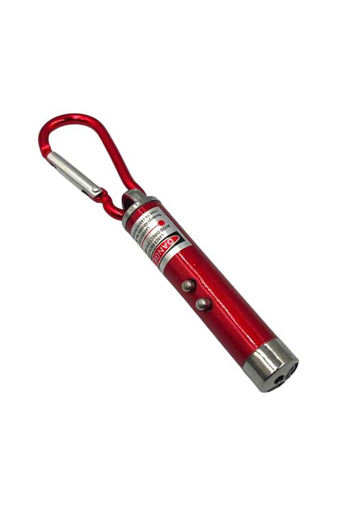 Üçü Bir Arada Fener Lazer Gece Işığı Anahtar Zinciri Pilli Kırmızı (PD-4872)