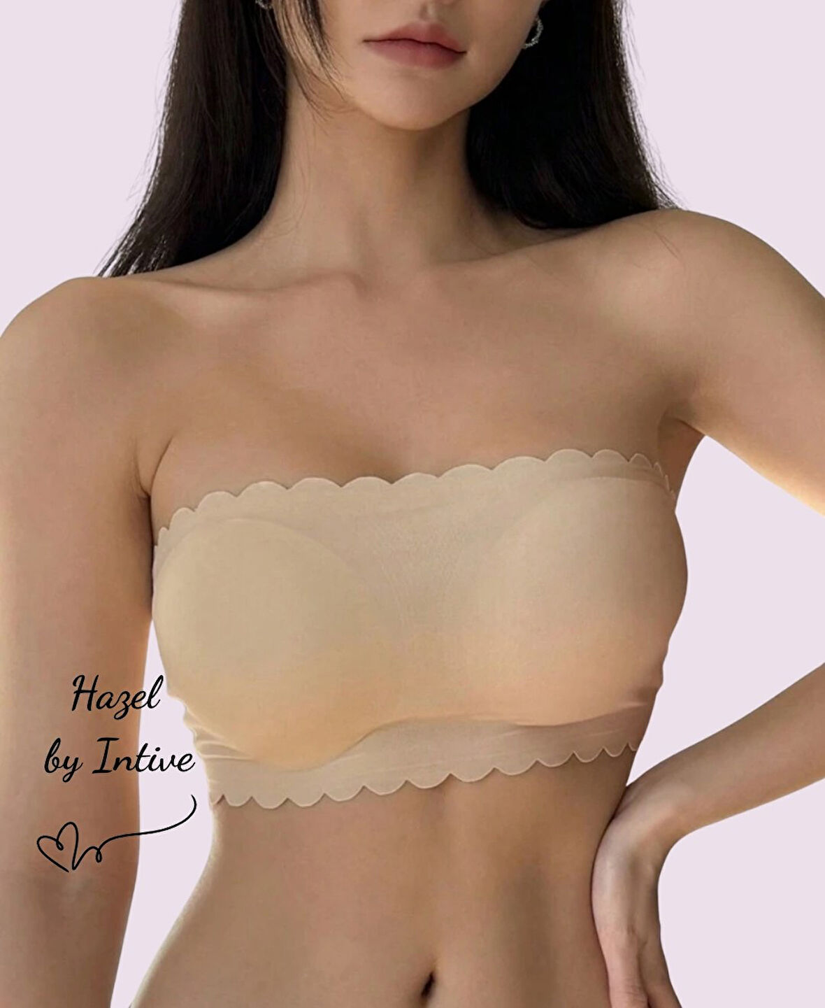 Hazel Silikonlu Askısız Balensiz Lazer Kesim Dikişsiz Çıkarılabilir Padli İthal Straplez Sütyen