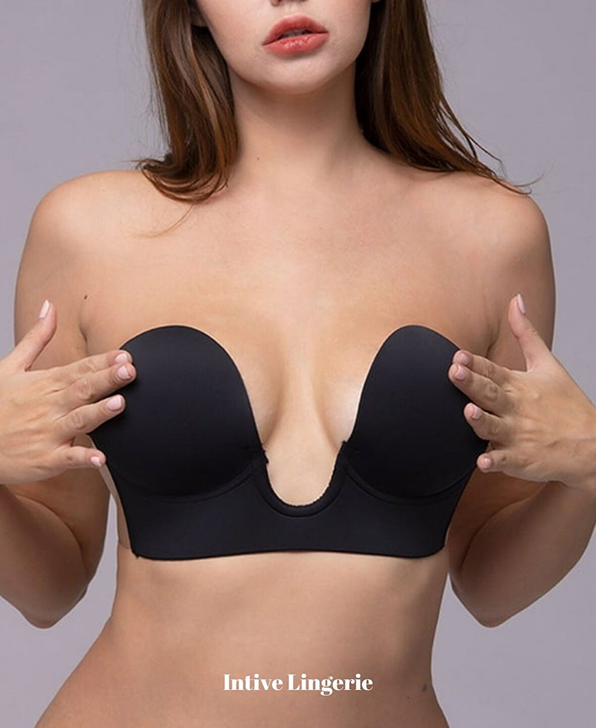 Intive Göğüs ve Sırt Dekolte Kıyafetler İçin Balenli Hayalet Push-up Büstiyer Sütyen