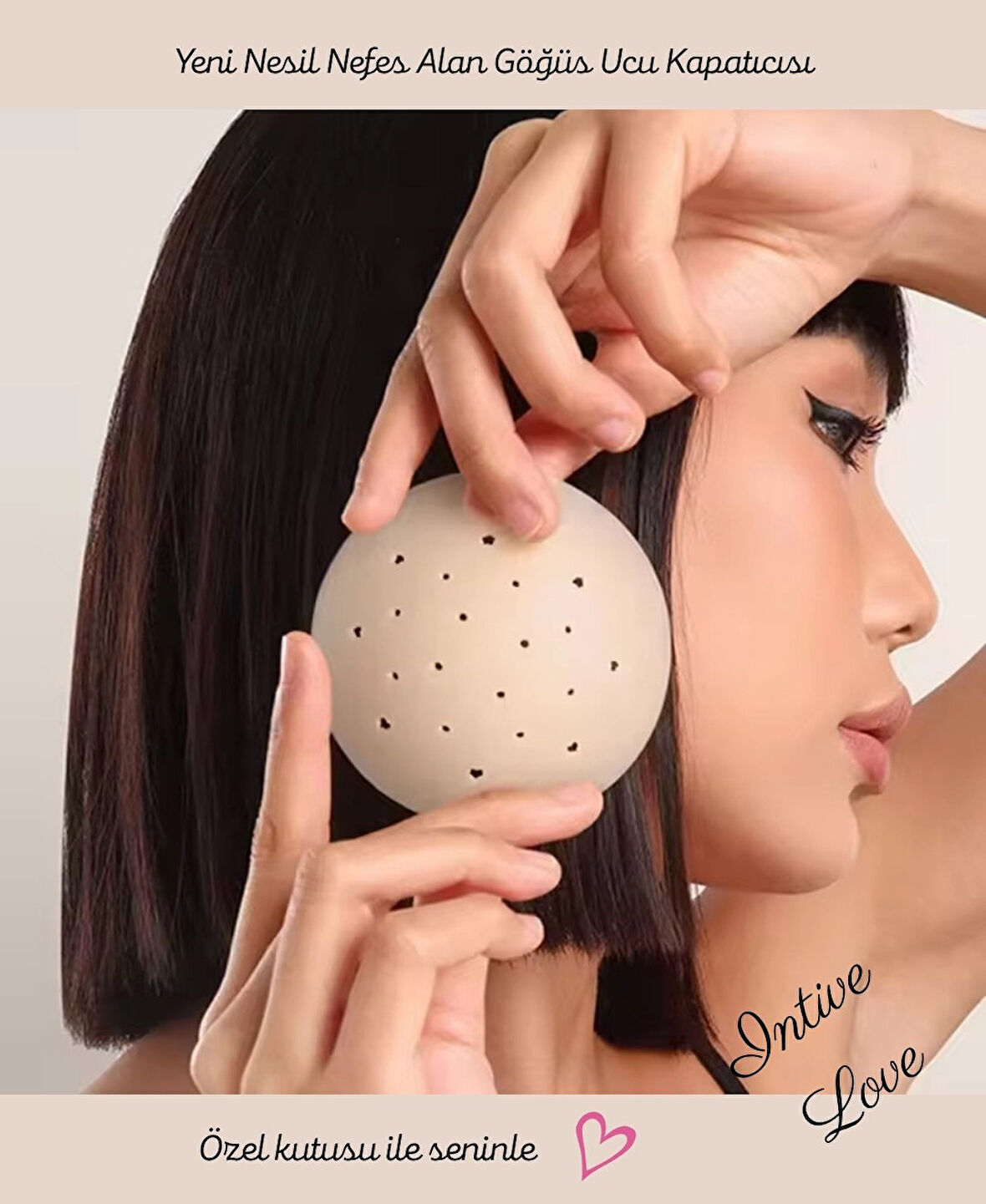 Intive Yeni Nesil Delikli Nefes Alabilir Özel Pudra Kutulu Yapışkanlı Göğüs Ucu Kapatıcısı