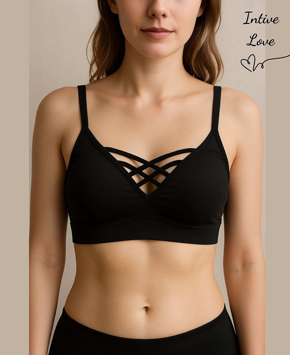 Günlük Kullanım Önü Bağlama Detaylı Padli Yumuşak Dikişsiz İnce Askılı Rahat Bralet