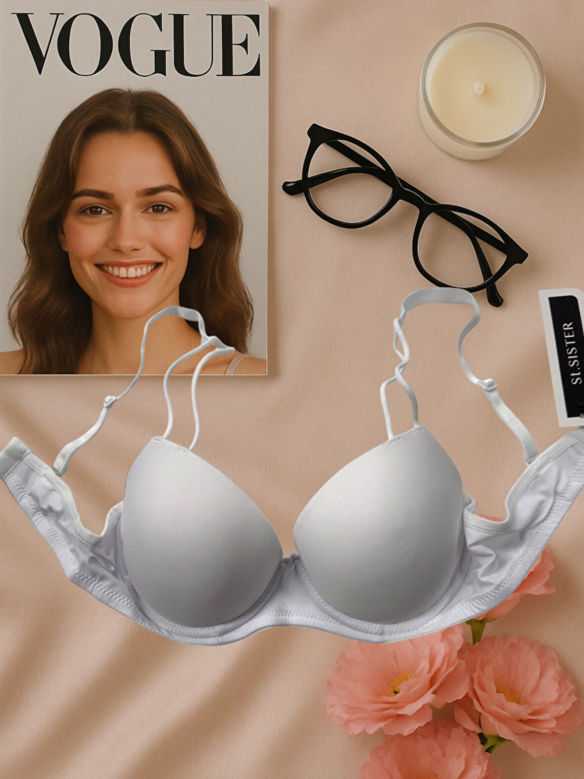 Intive Çift Askılı Double Push-up Basic Günlük Kullanım Balenli Sütyen