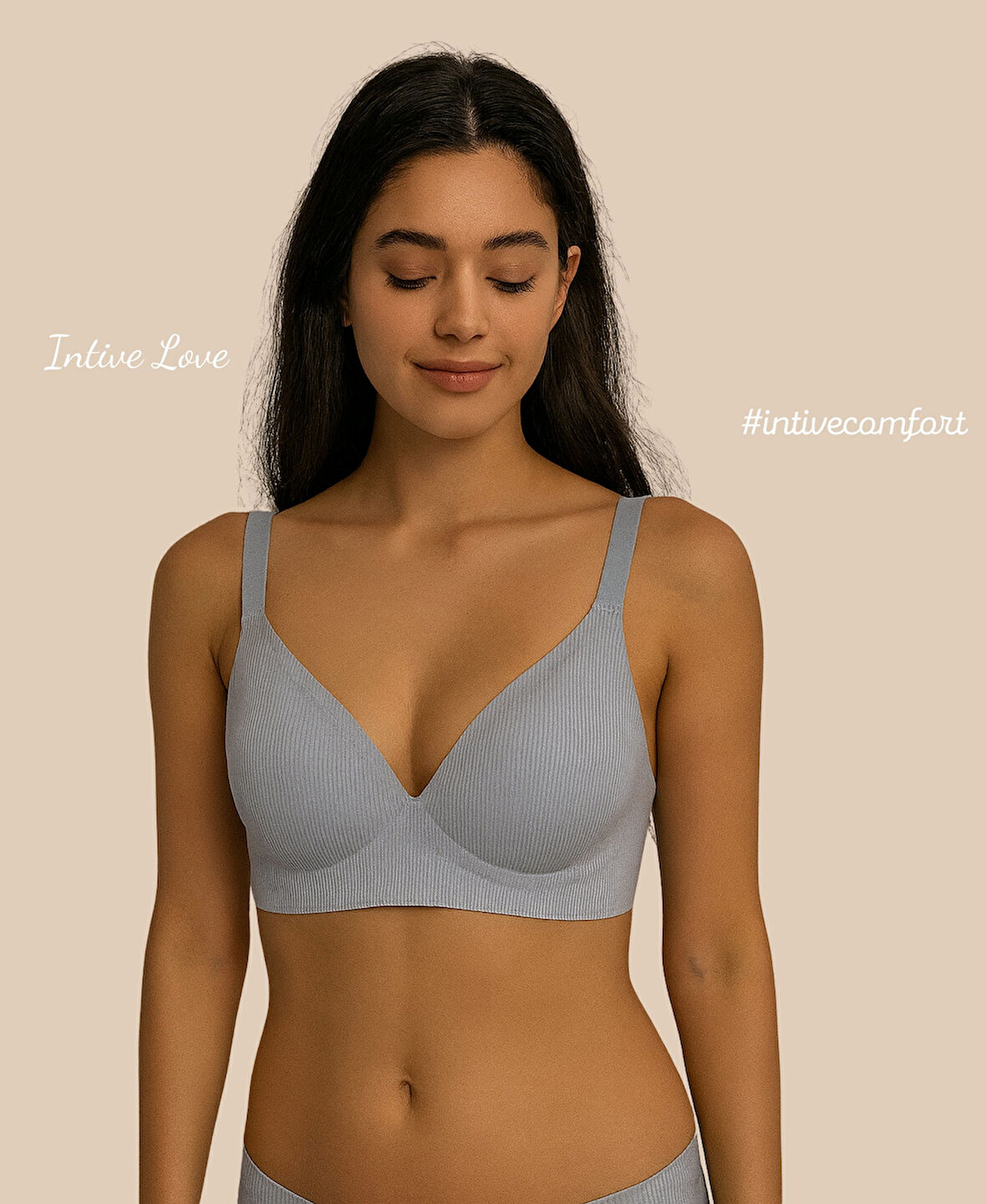 SoftEase V Yaka Balensiz Dikişsiz Lazer Kesim Rahat Soft Kumaştan Fitilli Kopçalı Sütyen