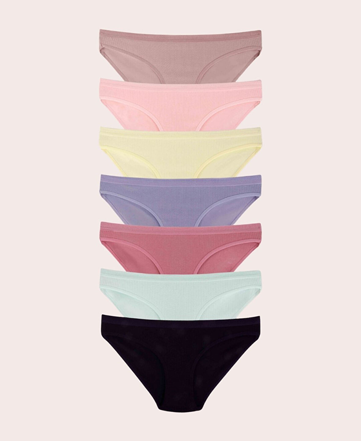 Kozabiat 10'lu Pamuklu Renkli Sade Günlük Kullanım Klasik Basic Külot/Slip Paket 
