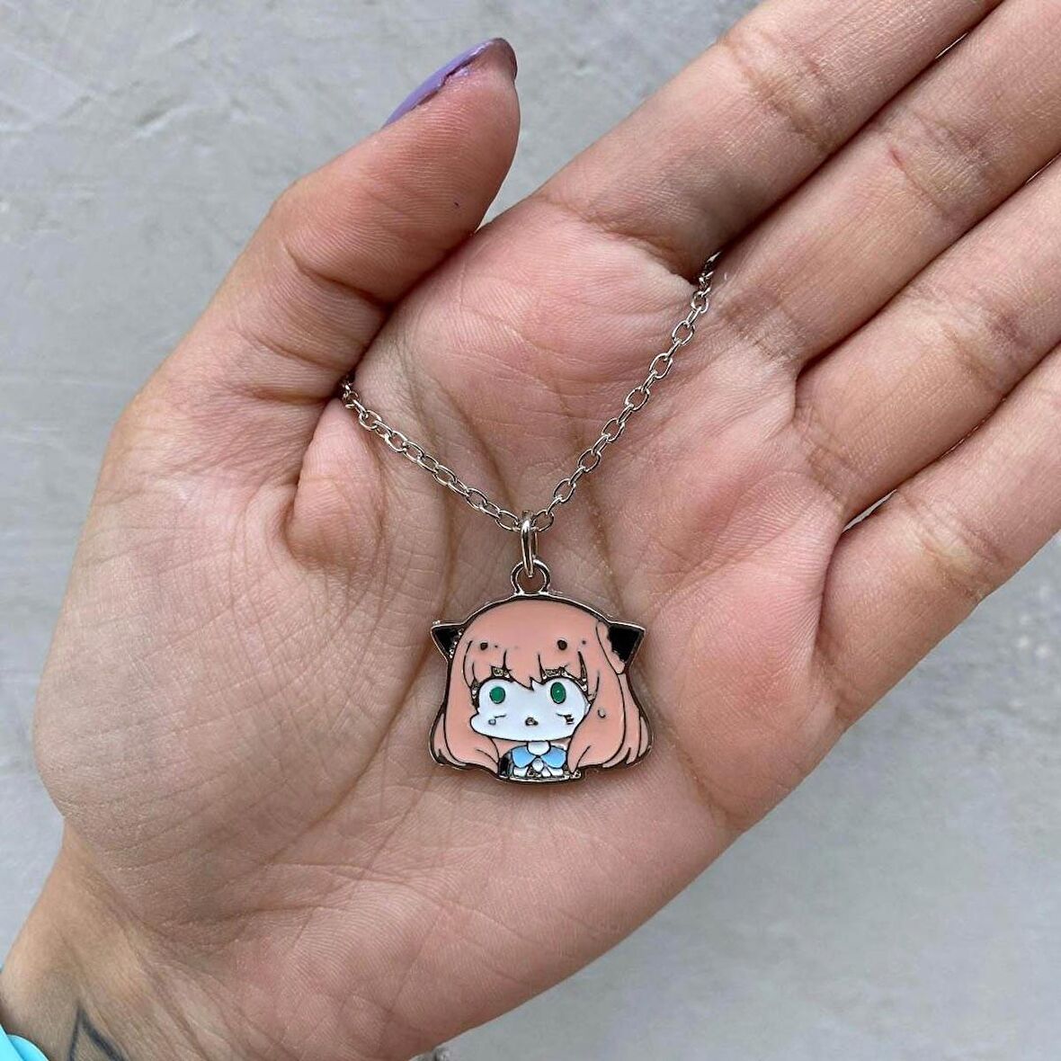 Herşey Nota Anime Spy X Family Anya Face Kolye