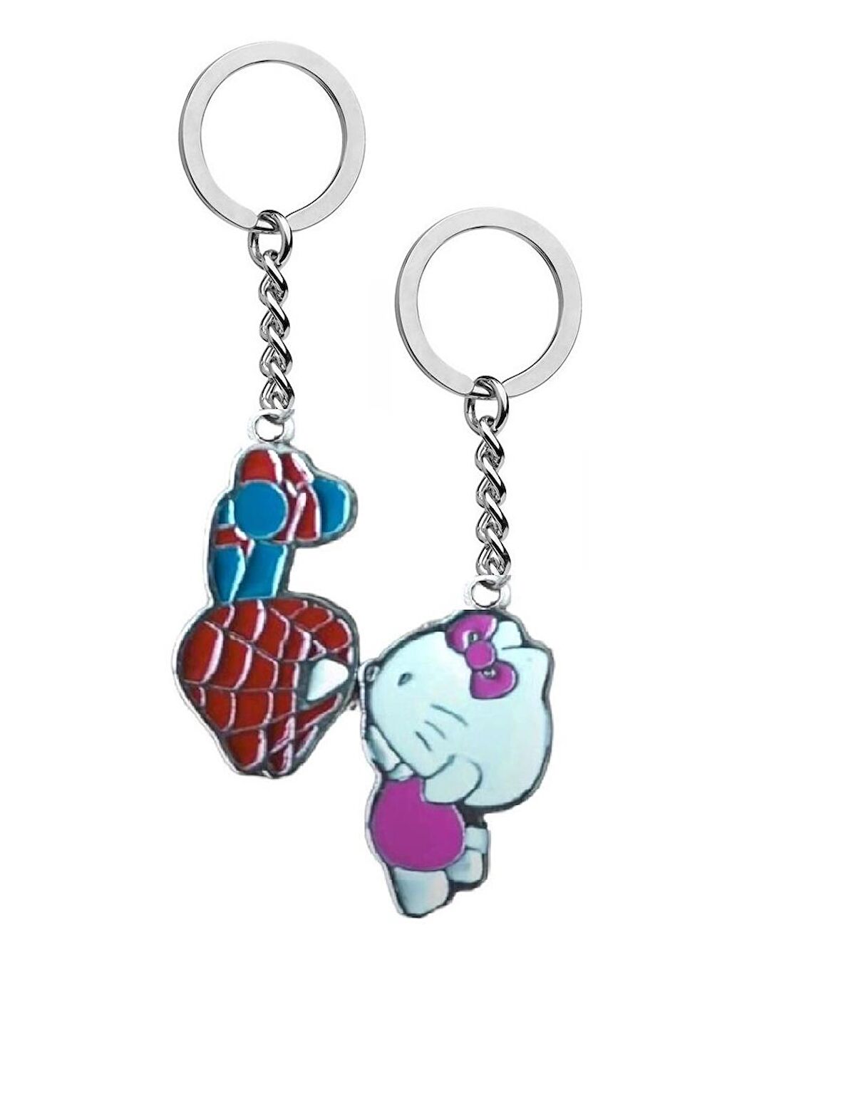 Hello Kitty Ve Spider-Man Çift Anahtarlık