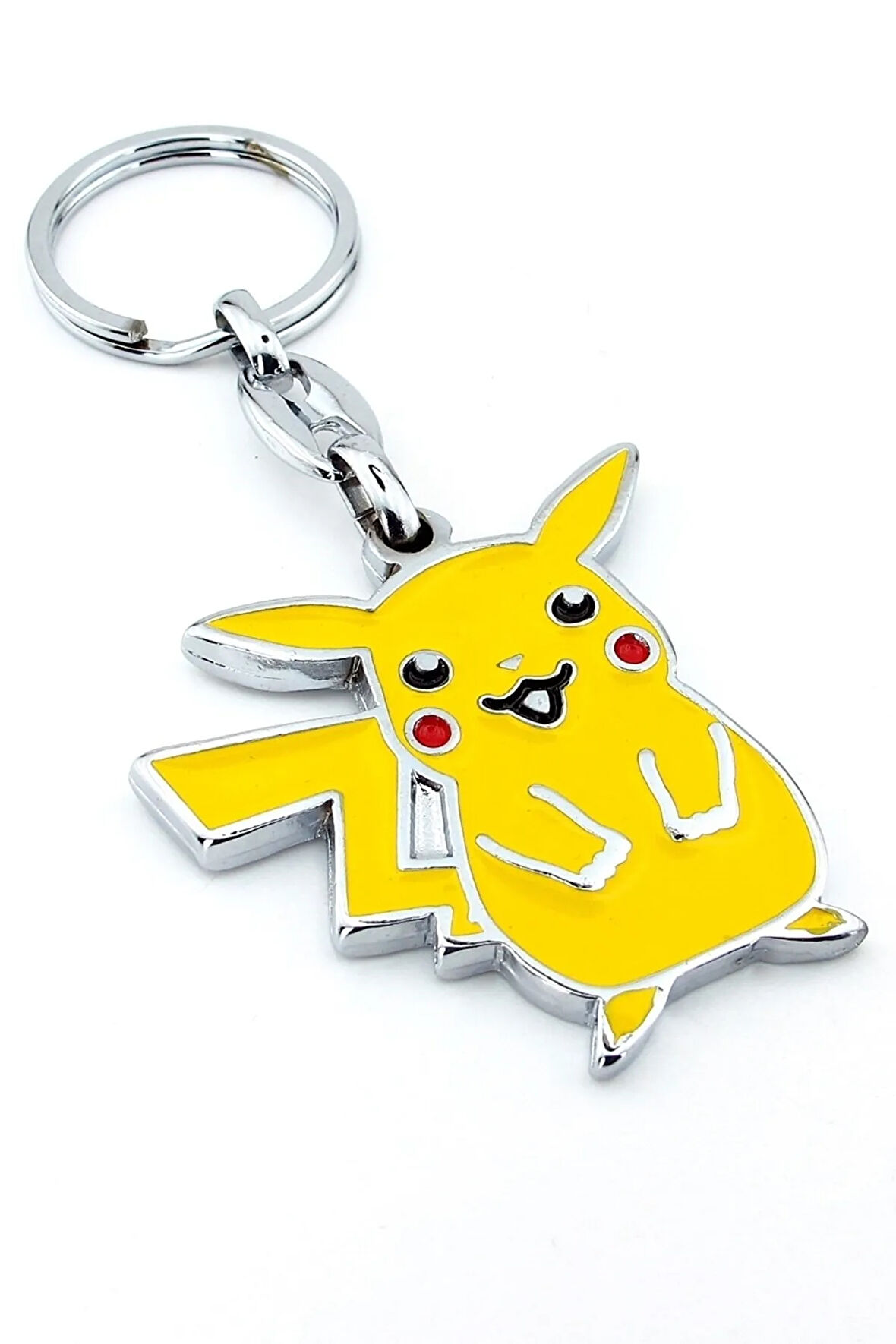 Pikachu Pokemon Sarı Renkli Metal Anahtarlık Gümüş