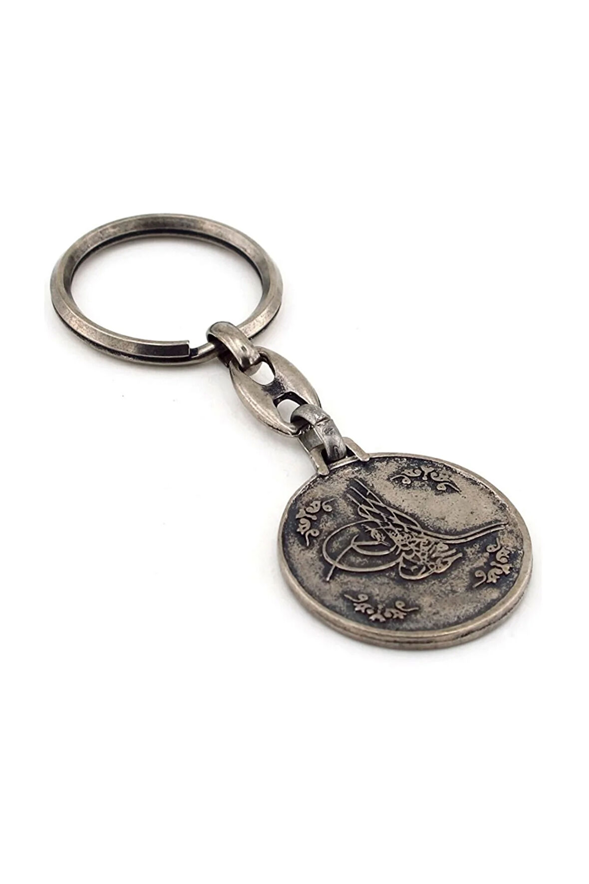 Osmanlı Tuğra Devlet Arma Metal Anahtarlık Gümüş
