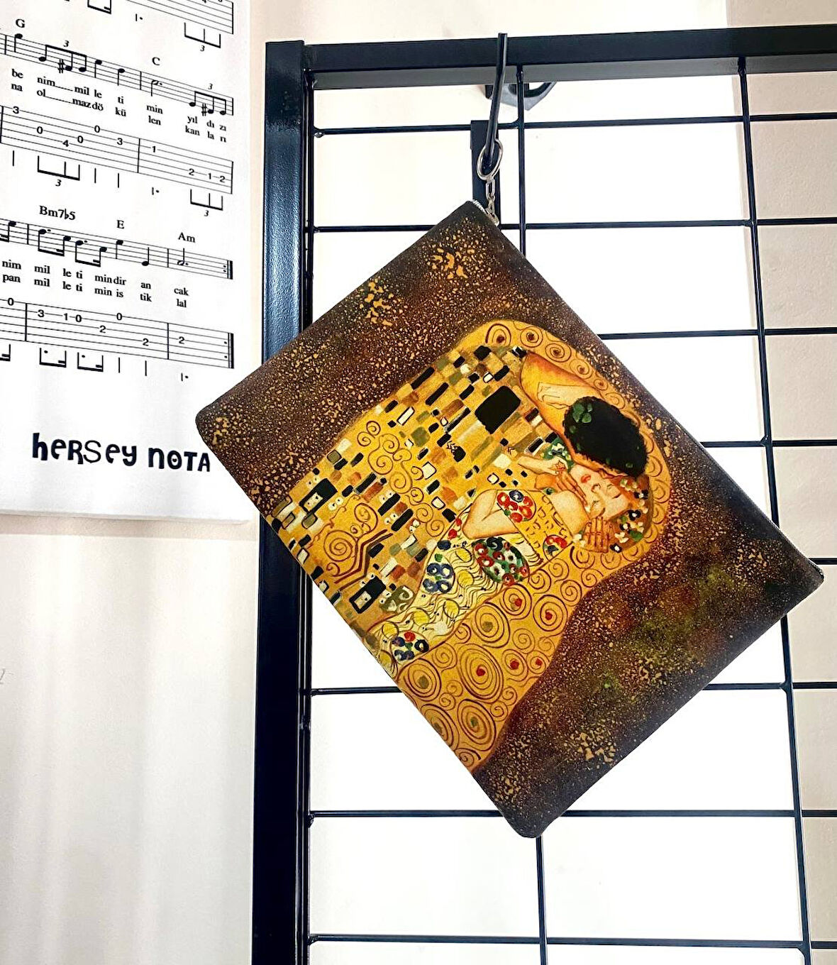 Gustav Klimt The Kiss Tablosu Clutch Portföy Çanta