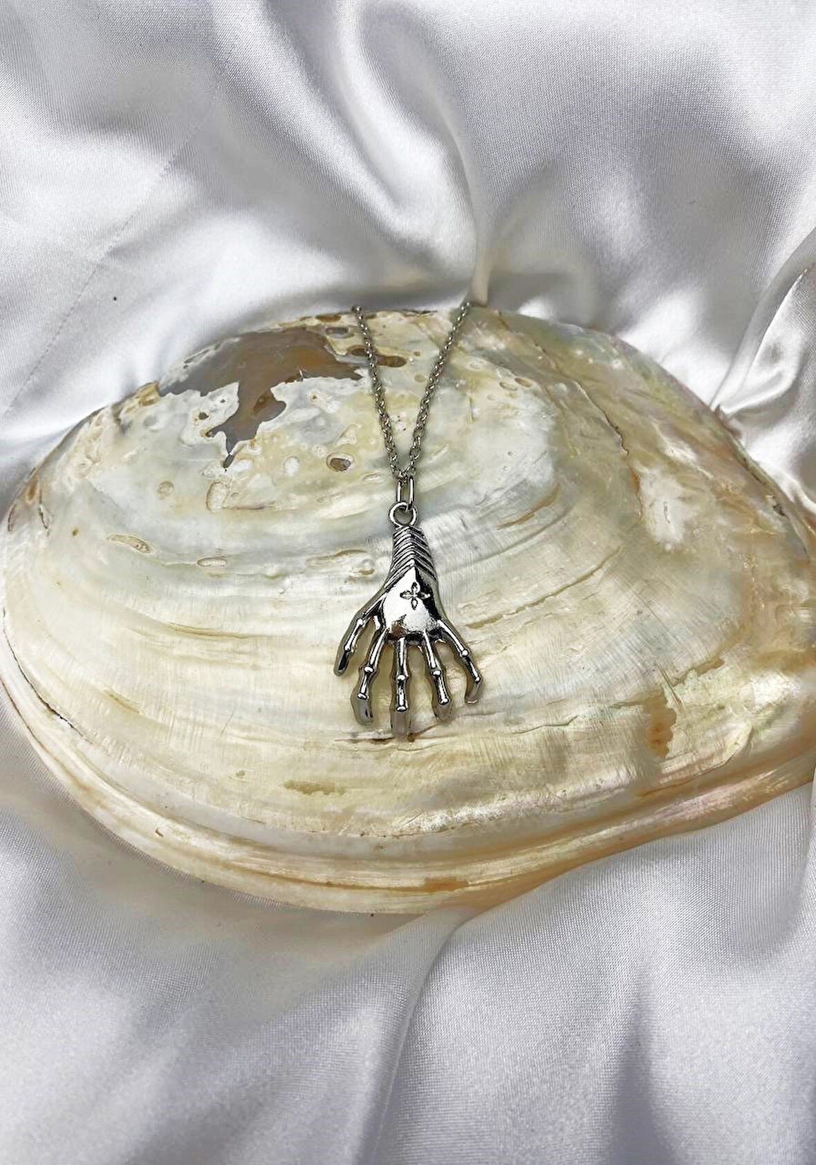 Iskelet El Gotik Kolye Gümüş Kaplama