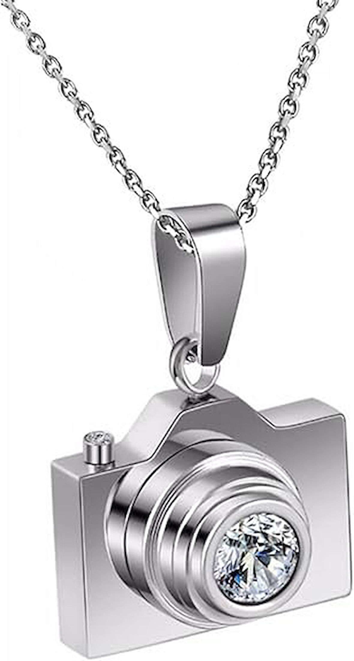 Paslanmaz Çelik Kamera Kolye Takı Kadınlar Kararmaz Garantili