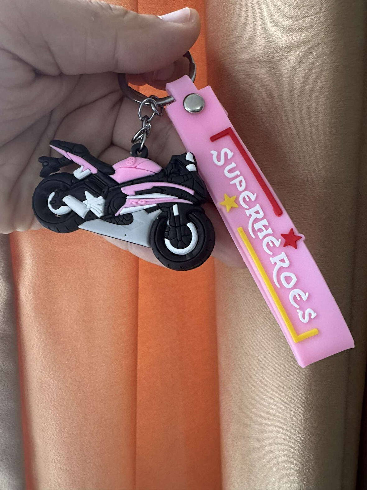 Yamaha R6 Pembe Motosiklet Silikon Anahtarlık