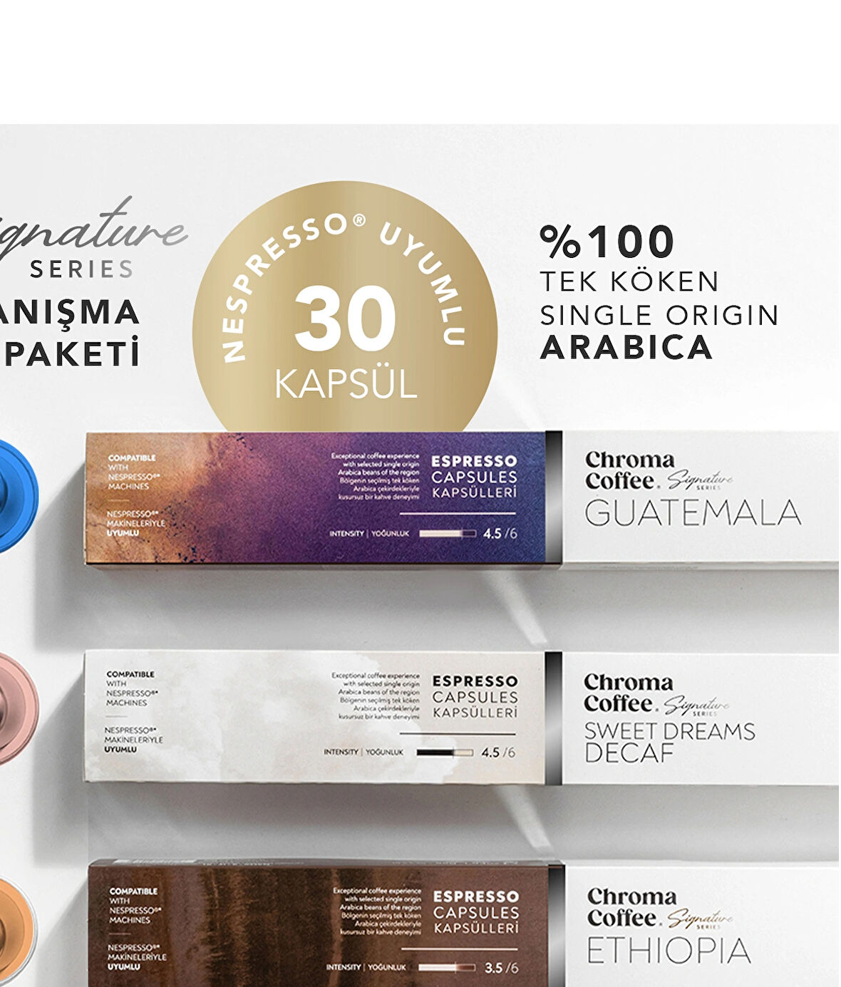 Signature Series Tanışma Paketi 30 Adet Nespresso Uyumlu Kapsül Kahve