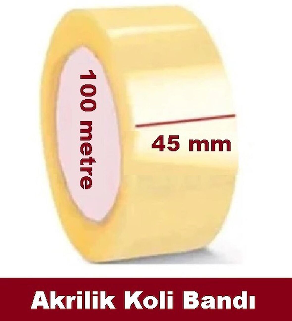 OsmanCANDAN Şeffaf Akrilik Koli Bandı - Genişlik 45 mm, Uzunluk 100 metre