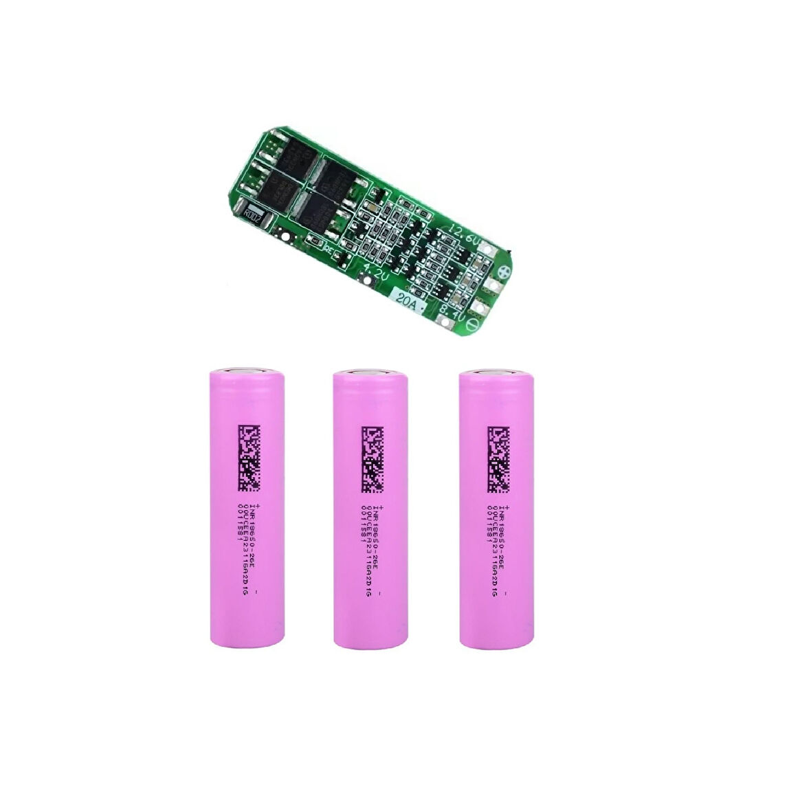 3 Adet Dmegc 2600 mAh Li-ion 20A BMS. hediyeli