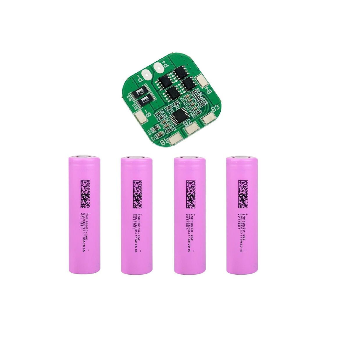 4 Adet Dmegc 2600 mAh Li-ion 20A BMS. hediyeli