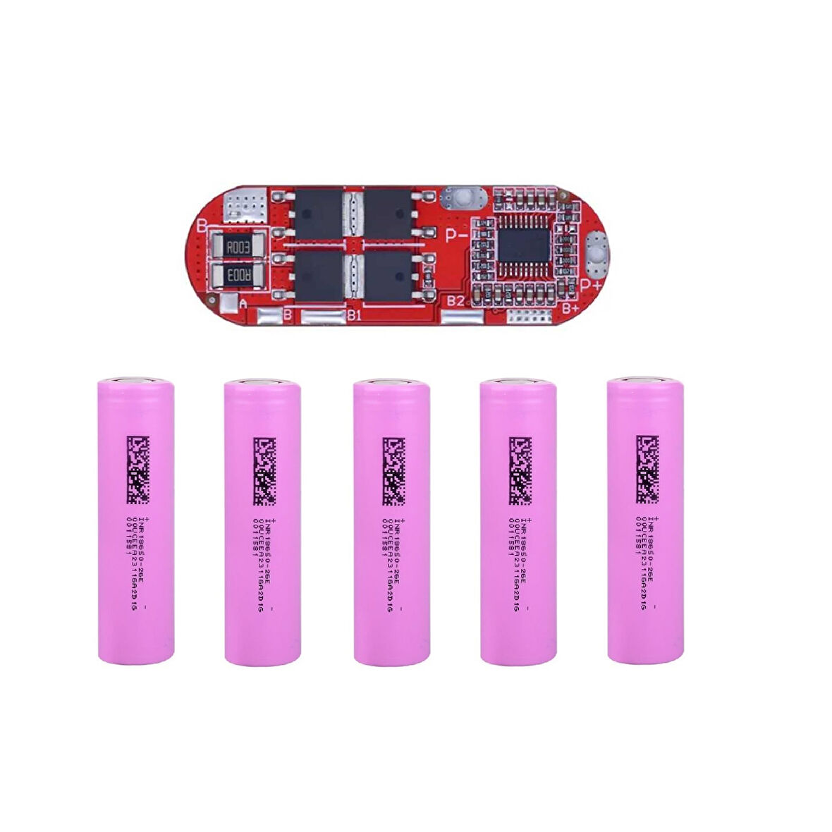 5 Adet Dmegc 2600 mAh Li-ion 25A BMS. hediyeli