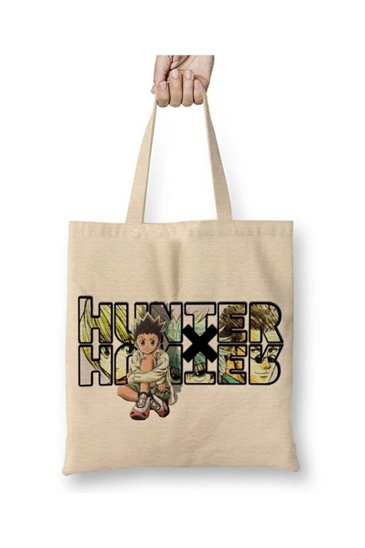 Hunter X Hunter Logo Bez Çanta Uzun Saplı Alışveriş Çantası Plaj Çantası