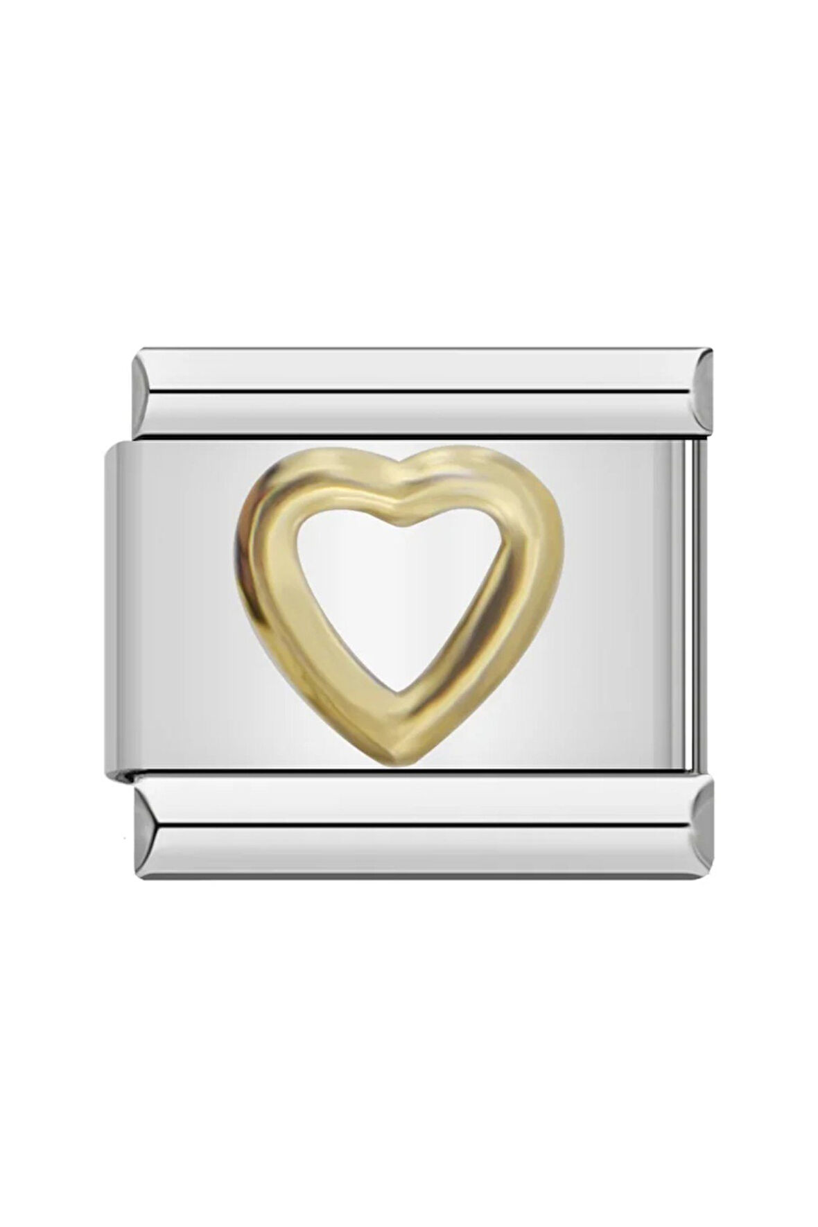 Gold Minimal Kalp Çelik İtalyan Charm