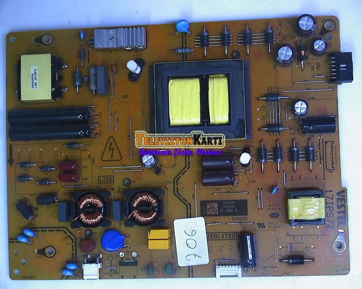 17IPS72, 27867961, 23393246, 130516R4, Toshiba 50U7763 DAT, Power Board, Besleme, VES550QNUS-2W