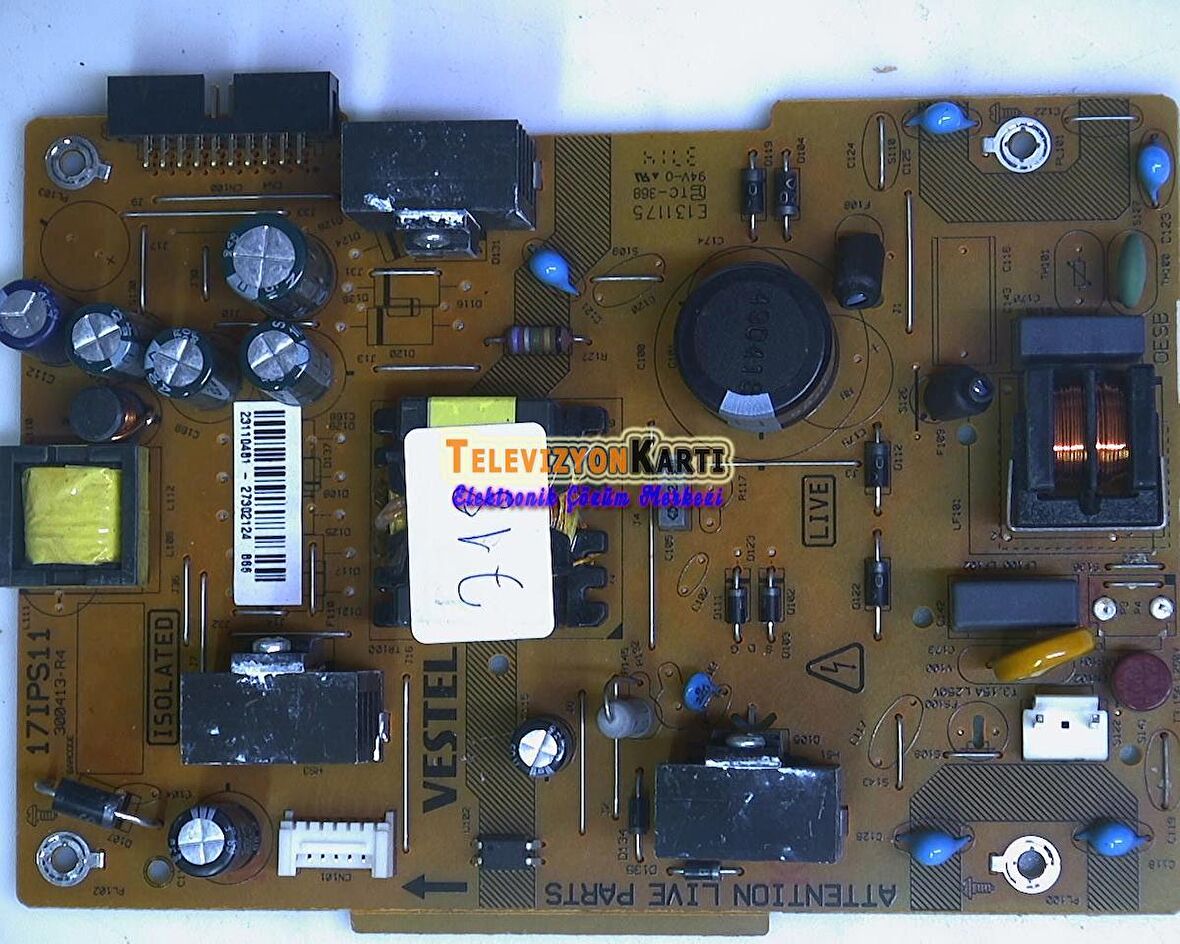 PSU POWER SUPPLY BOARD 17IPS11 23110481 FOR 32’’ TOSHIBA 32D1333DB LED COMBO TV