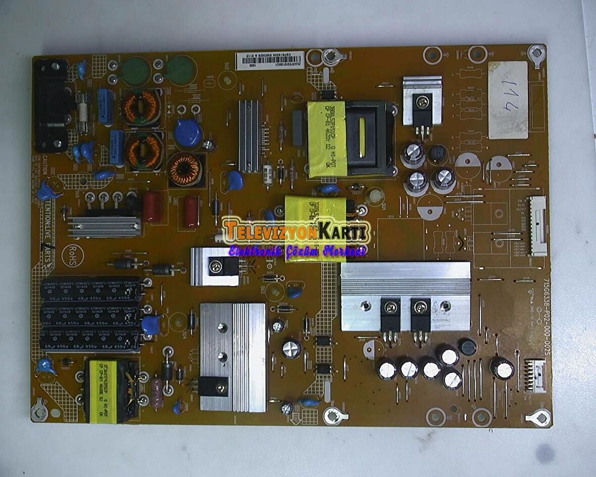 Philips 55PFK630912 Power Board, 715G6338-P02-000-002S, ADTVD1213AC1, LC550DUN-PGP1