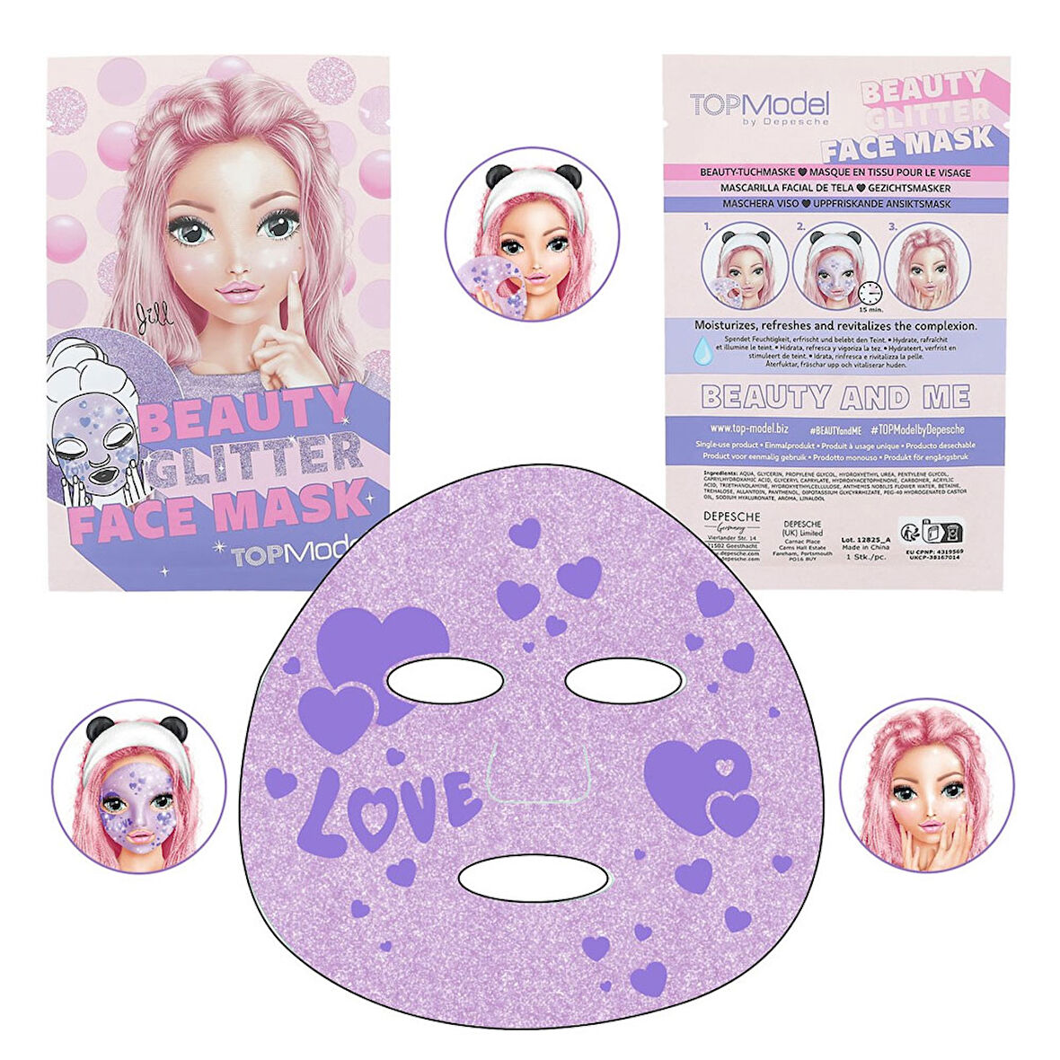 Top Model Parıltılı Yüz Maskesi Love 12825