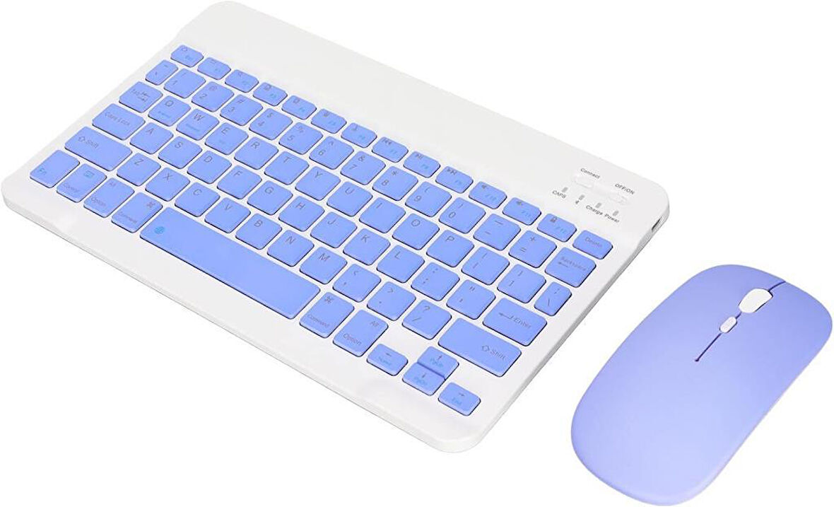 Philips M9 Pro S410J 10.1" Uyumlu Kablosuz Bluetooth Şarj Edilebilir Klavye Mouse Seti - Mor