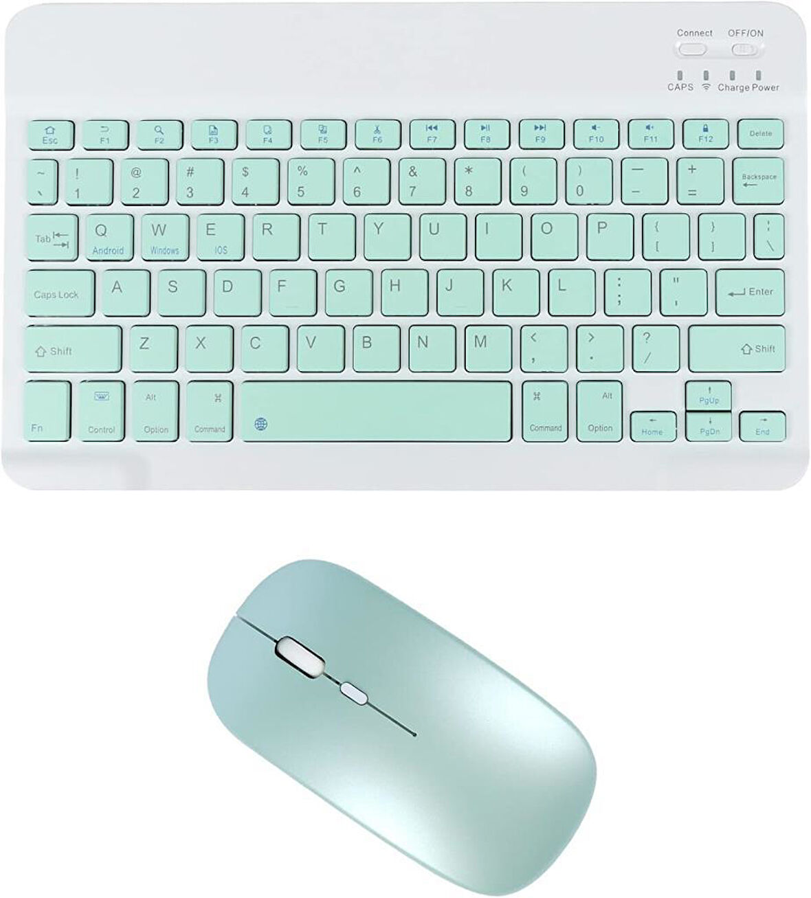 Smartab ST7160BK 7" Uyumlu Kablosuz Bluetooth Şarj Edilebilir Klavye Mouse Seti - Yeşil