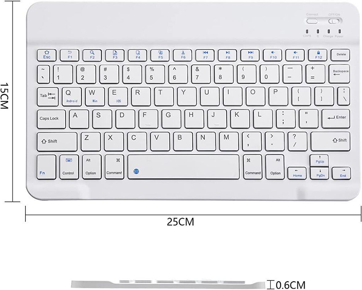 Casper Via S20 10.1" Uyumlu Kablosuz Bluetooth Şarj Edilebilir Klavye - Beyaz