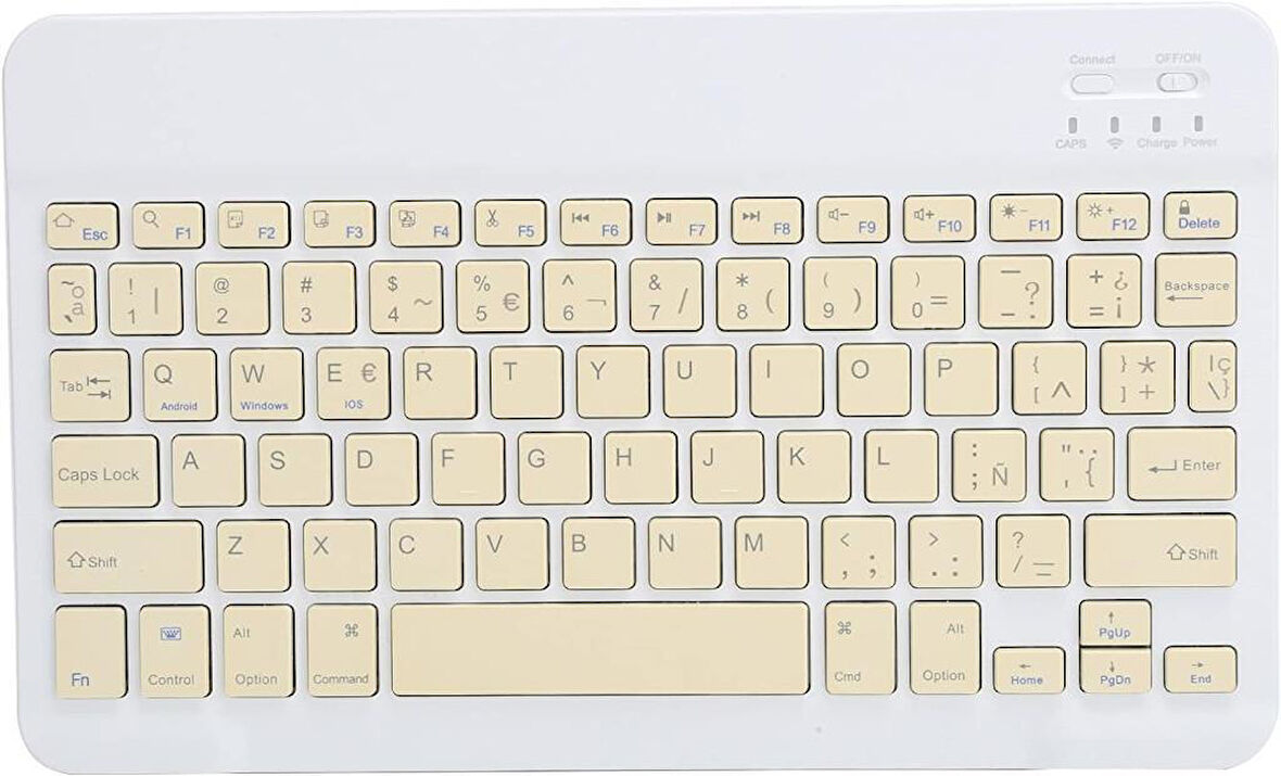 Vorcom Ultrapad 10.36" Uyumlu Kablosuz Bluetooth Şarj Edilebilir Klavye - Sarı