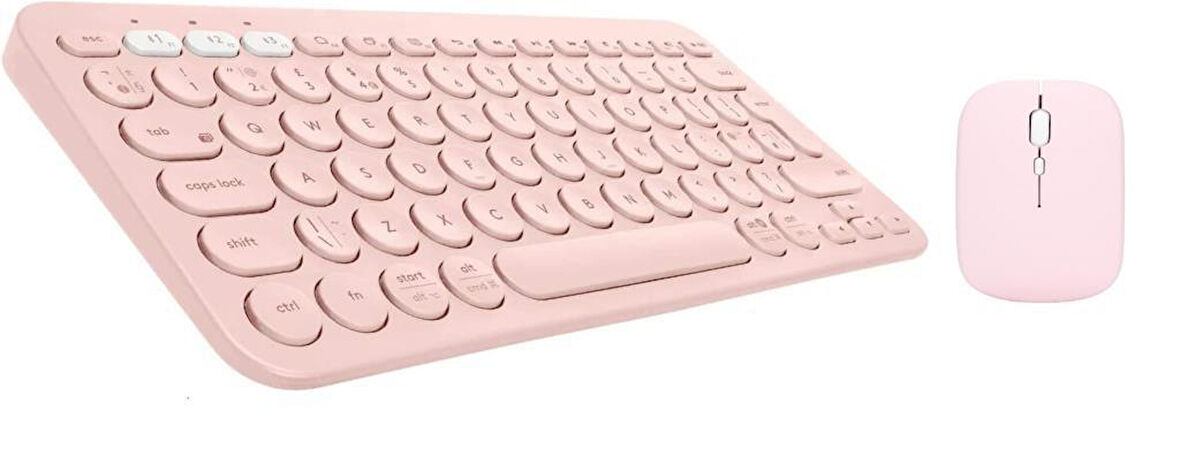 Philips M9 Plus 10.1" Uyumlu Kablosuz Bluetooth Pilli Klavye Mouse Seti - Pembe