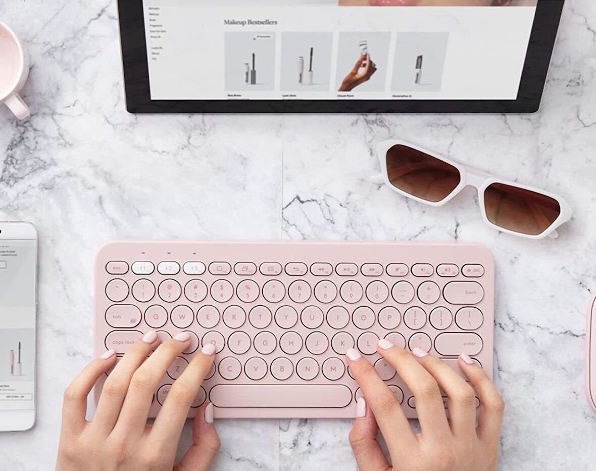 Preo Ptab P10 10.1" Uyumlu Kablosuz Bluetooth Pilli Klavye Mouse Seti - Pembe