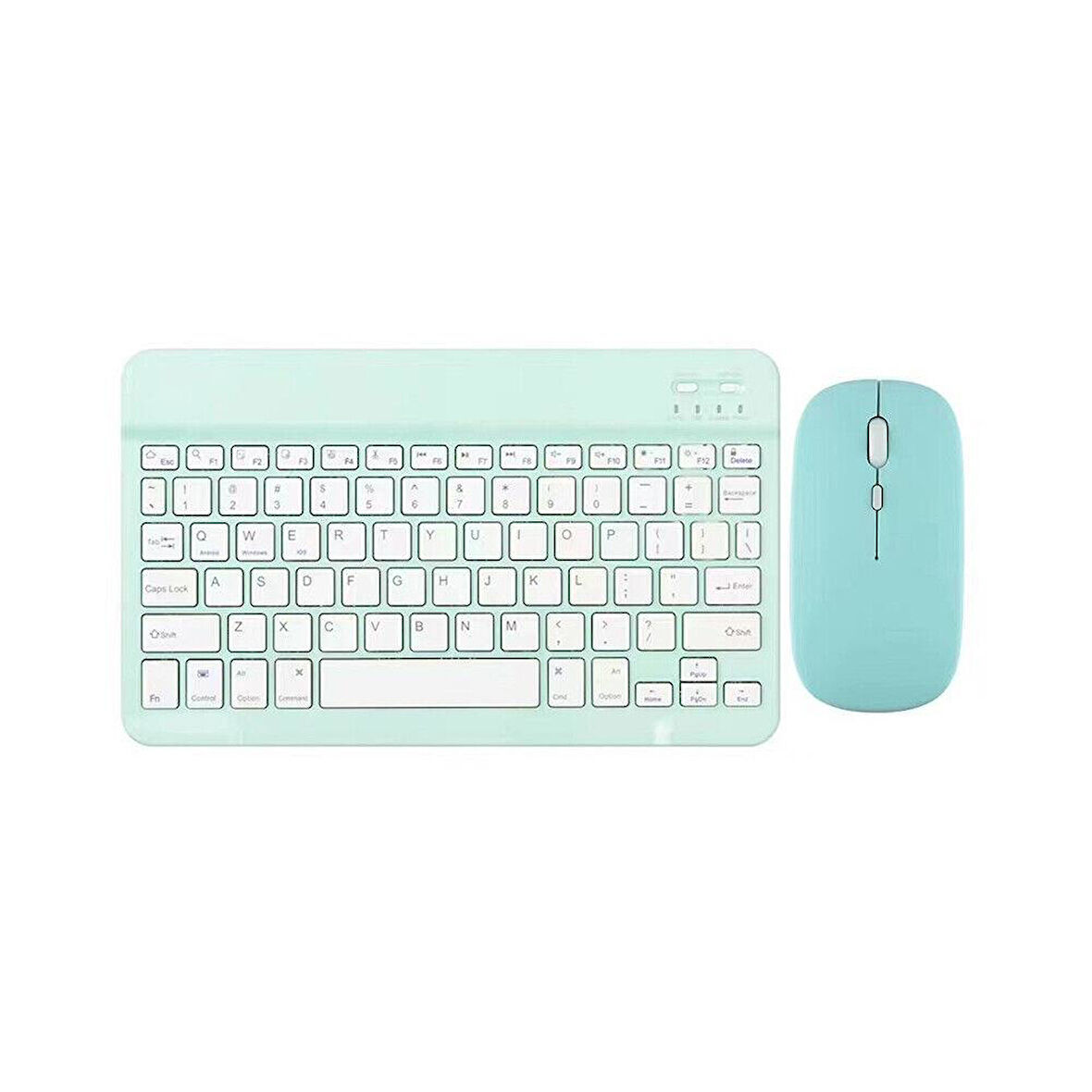 Vorcom S8 Classic 8" Uyumlu Kablosuz Bluetooth Şarjlı Türkçe Q Klavye Mouse Seti - Yeşil