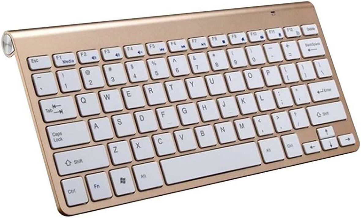 Xiaomi Redmi Book S 12.4" Uyumlu Kablosuz Wireless Pilli Türkçe Q Klavye - Altın