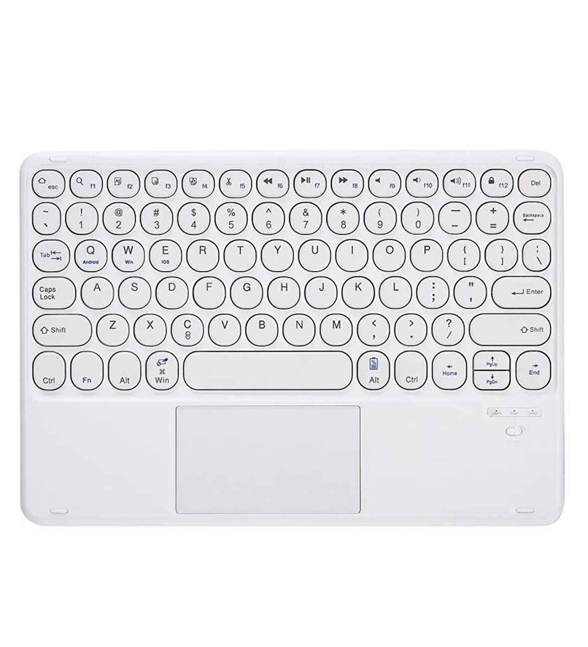 Poco Pad Tablet 12.1" Uyumlu Kablosuz Bluetooth Şarjlı TouchPad'li Türkçe Q Klavye - Beyaz