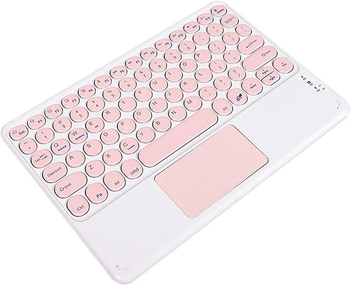 Casper Via S28 8" Uyumlu Kablosuz Bluetooth Şarjlı TouchPad'li Türkçe Q Klavye - Pembe
