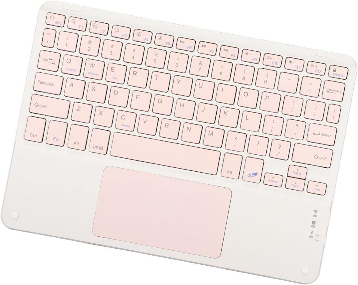 Lenovo Tab M10 Plus ZA5T0312TR 10.3" Uyumlu Kablosuz Bluetooth Dahili Bataryalı Şarjlı TouchPad'li Türkçe Q Klavye - Pembe