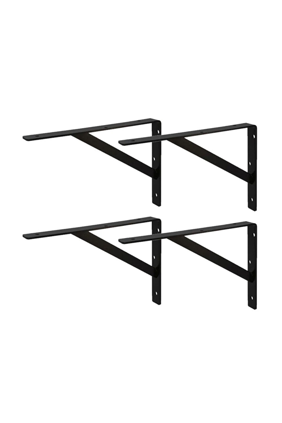 Ağır Yük Raf Altı Ayak Raf Tutucu Destekli L Demir 33 X 50 Cm Siyah Montaj Aparatı (4 ADET)