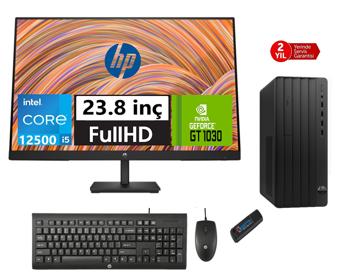 Hp 290 Pro G9 Intel Core I5 12500 64GB 1tb SSD 4GB/GT1030 23.8"monitör WINDOWS11PRO Masaüstü Blgisayar 69M9C0AT58+ZETTAUSBBELLEK