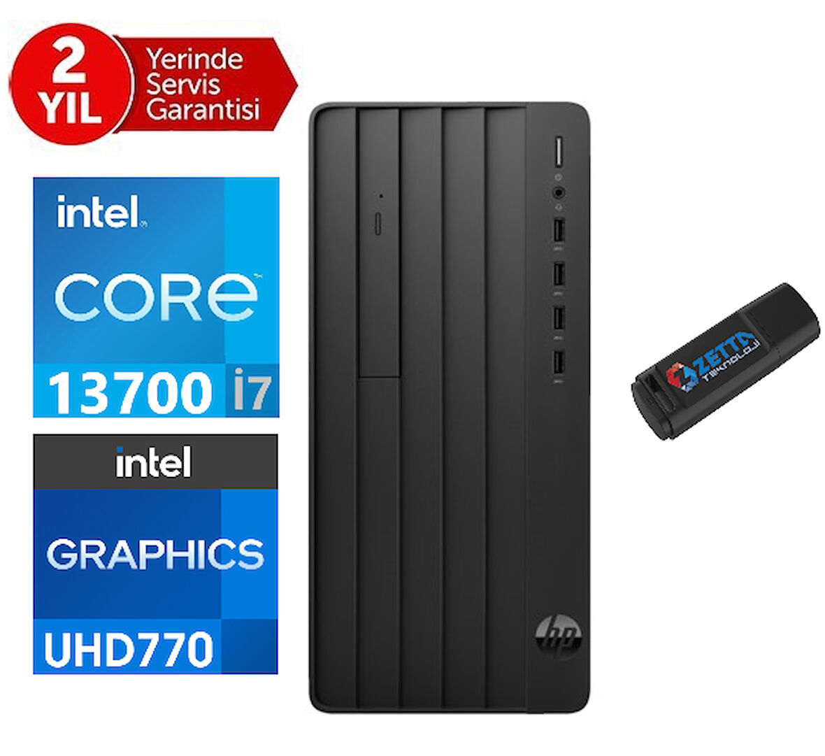 Hp 290 Pro G9 Intel Core I7 13700 32GB 512GB SSD WINDOWS11HOME Masaüstü Blgisayar 1624A8ET32+ZETTAUSBBELLEK