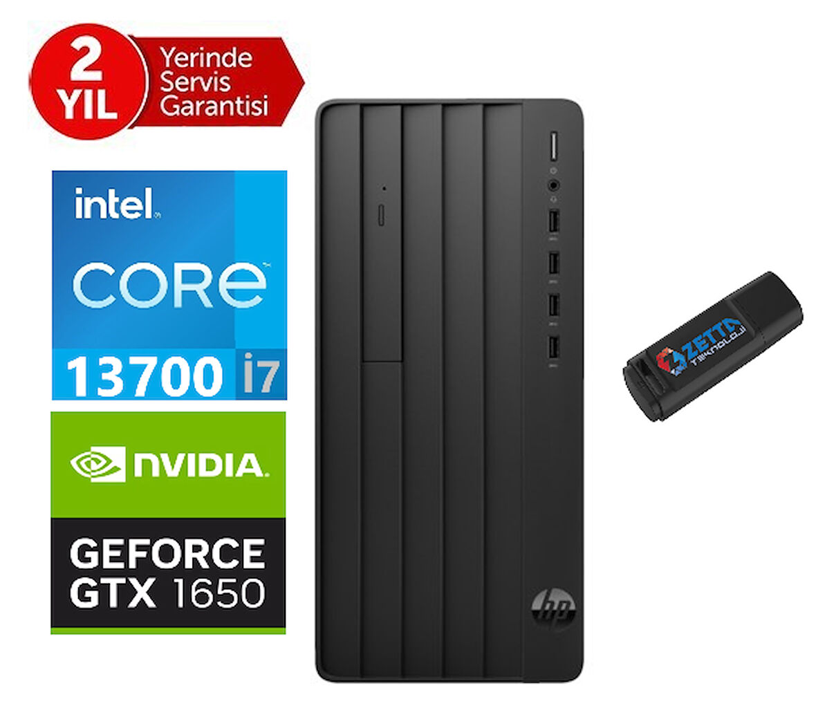 Hp 290 Pro G9 Intel Core I7 13700 8gb 256GB SSD 4GB/GTX1650 WINDOWS11PRO Masaüstü Blgisayar 3624A8ET41+ZETTAUSBBELLEK